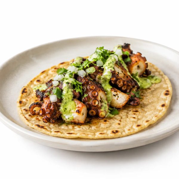 Taco de pulpo al mojo de ajo
