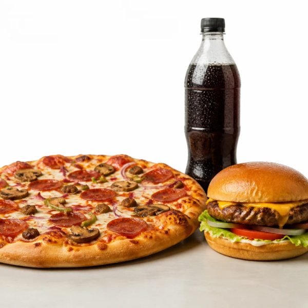 Mediana + hamburguesa + refresco 600 ml