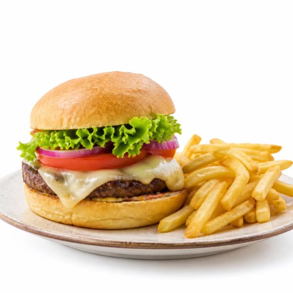Hamburguesa con papas a la francesa