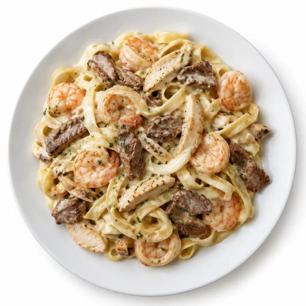 Fettuccini cielo, mar y tierra