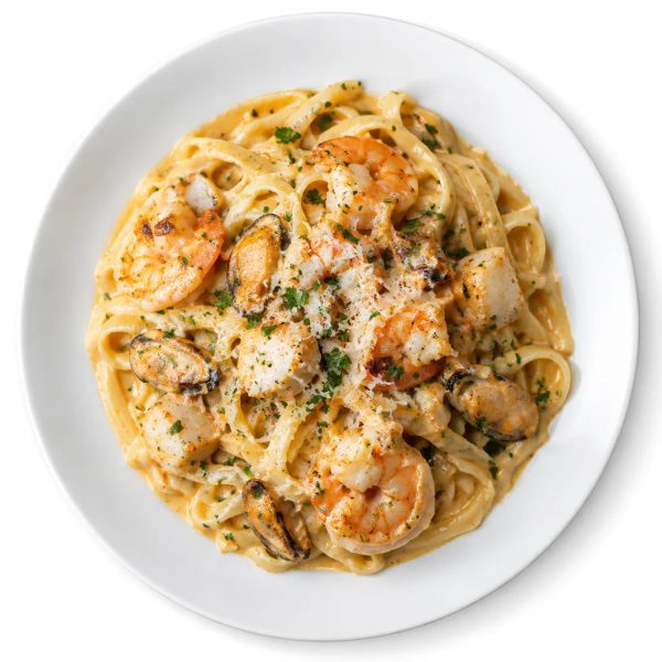 Pasta cremosa de mariscos