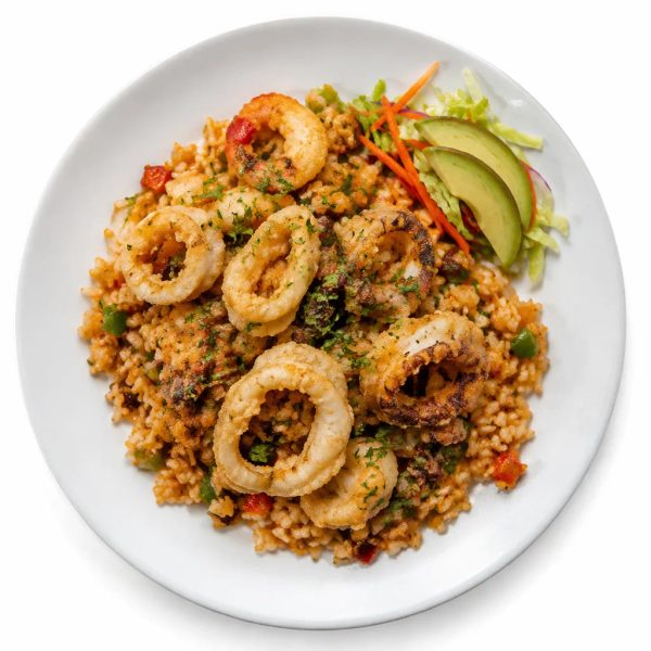 Arroz de calamar al tempura