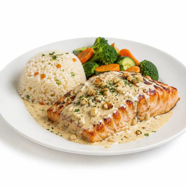Salmón en salsa de macadamia